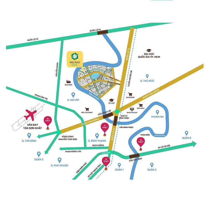 Map Vạn Phúc Riverside City