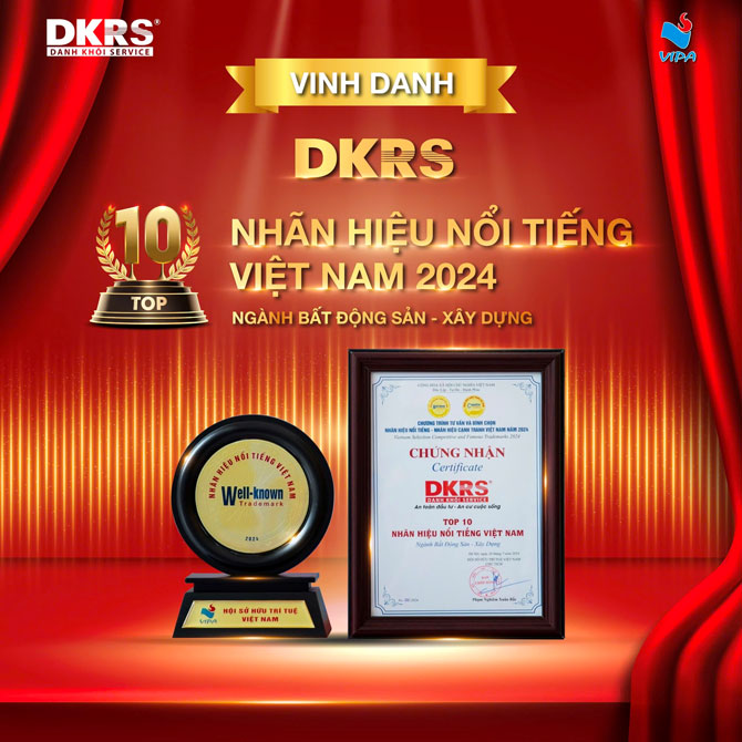 Đây là năm thứ 3 liên tiếp DKRS nhận danh hiệu “Top 10 Nhãn hiệu nổi tiếng Việt Nam ngành Bất động sản - Xây dựng”