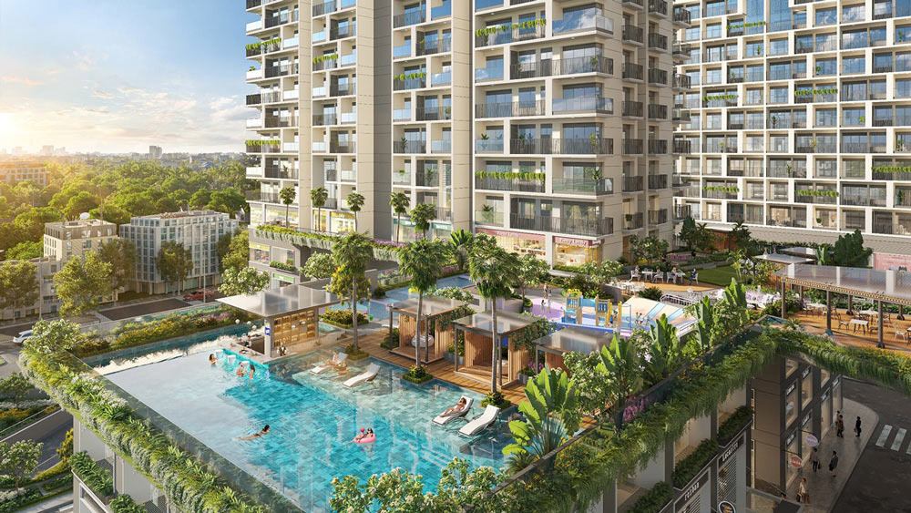 Cư dân FIATO UPTOWN là chủ nhân hồ bơi vô cực trên cao rộng gần 570m² và đa dạng tiện ích nội khu hiện đại