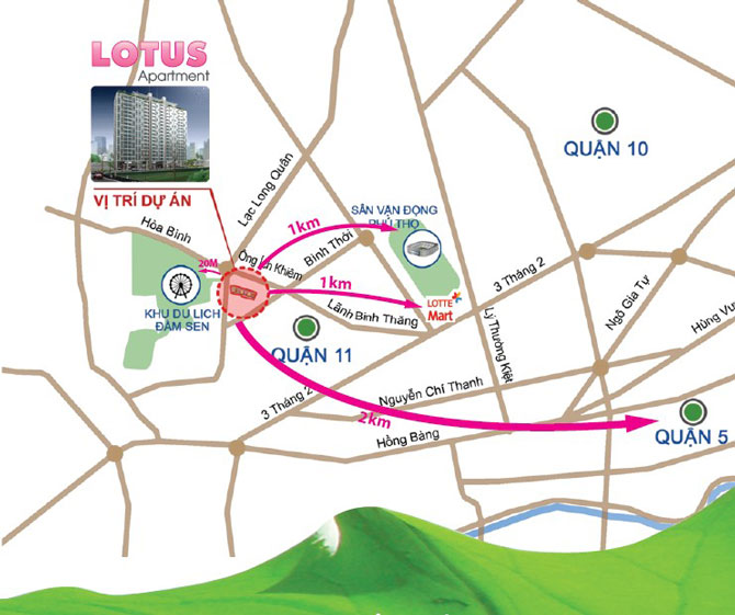 Tiện ích ngoại khu đa dạng của chung cư lotus sen hồng dĩ an bình dương