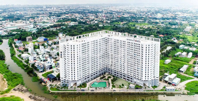 Toàn cảnh Chung cư Marina Tower - Vĩnh Phú 10 - Thuận An