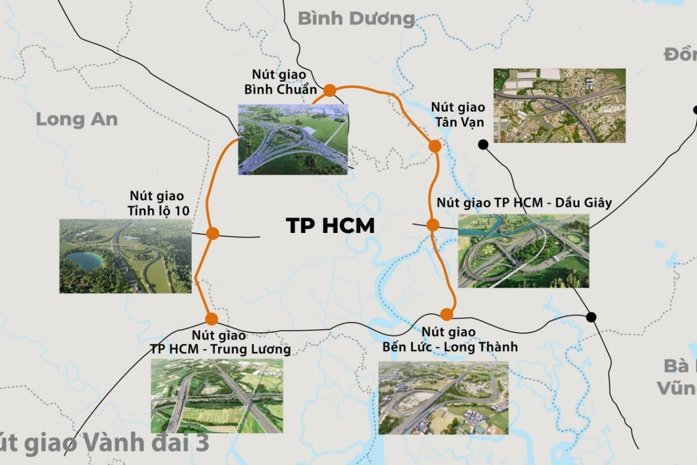 Nút giao Tân Vạn có quy mô lớn nhất, phức tạp nhất của tuyến Vành Đai 3 và khu vực phía Nam.