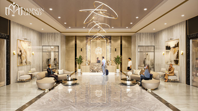 Sảnh đón chuẩn quốc tế tại Maison Grand