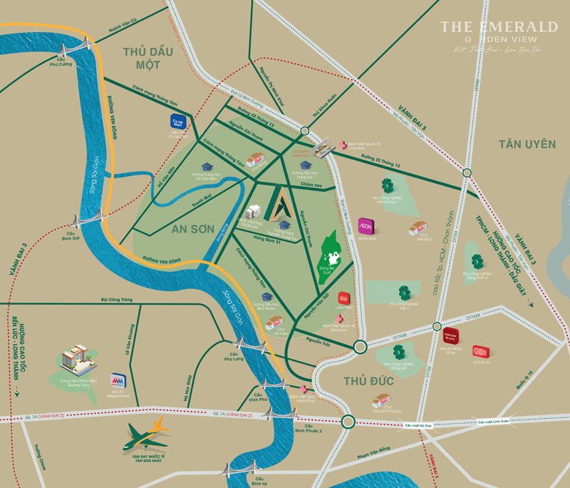 The Emerald Garden View nằm giữa những mảng xanh đắt giá