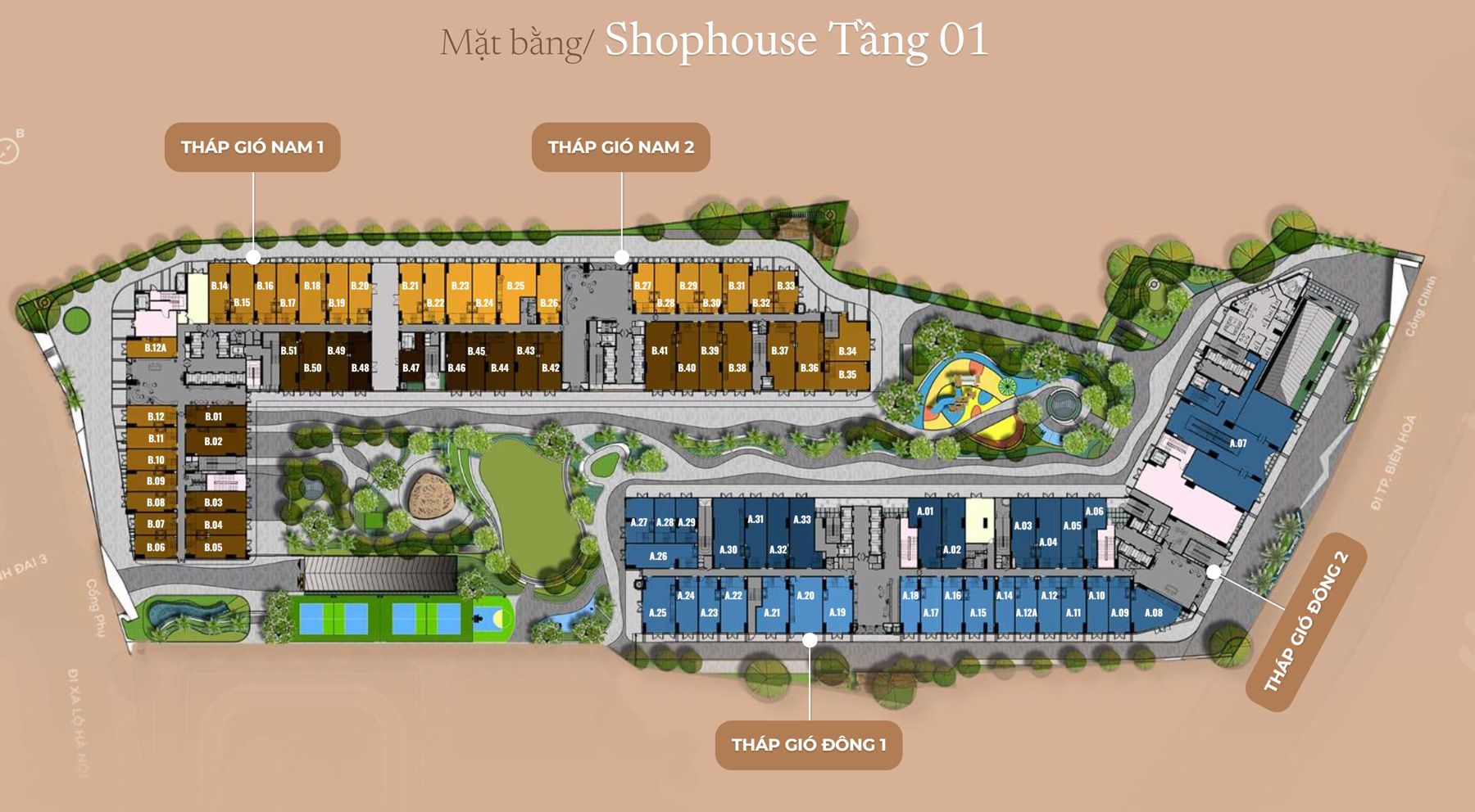 Mặt bằng Shophouse tầng 1