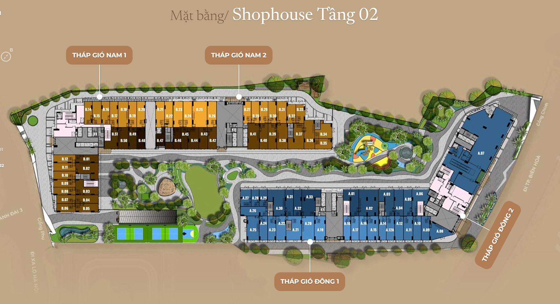 Mặt bằng Shophouse tầng 2