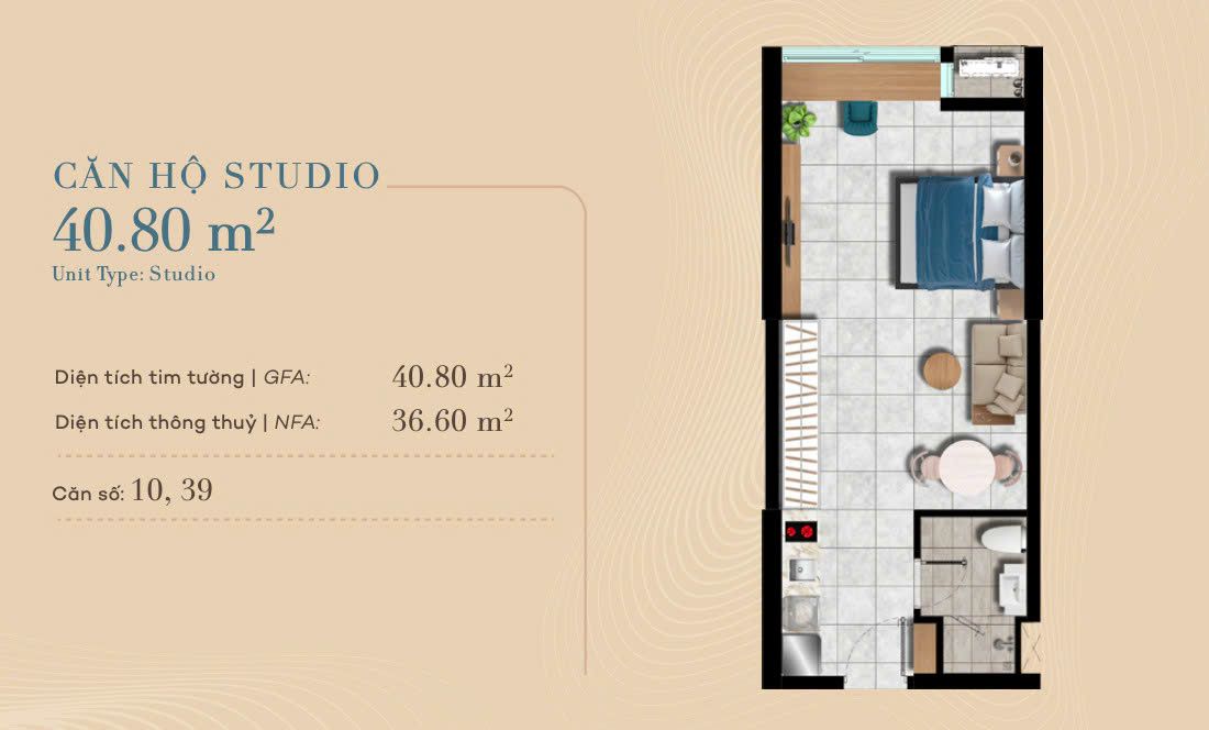 Thiết kế căn 1 phòng ngủ