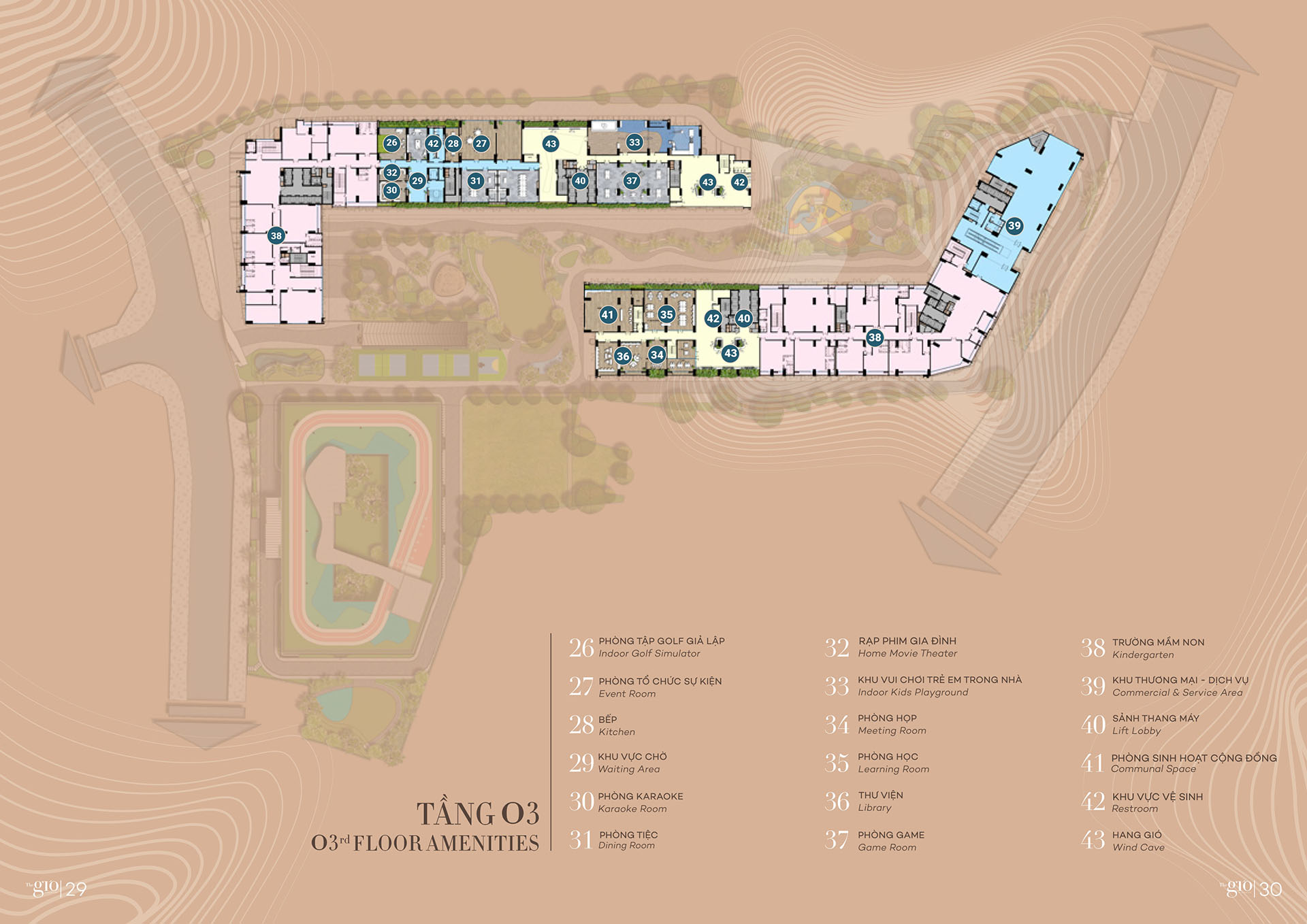 Tiện ích khu vực tầng 3