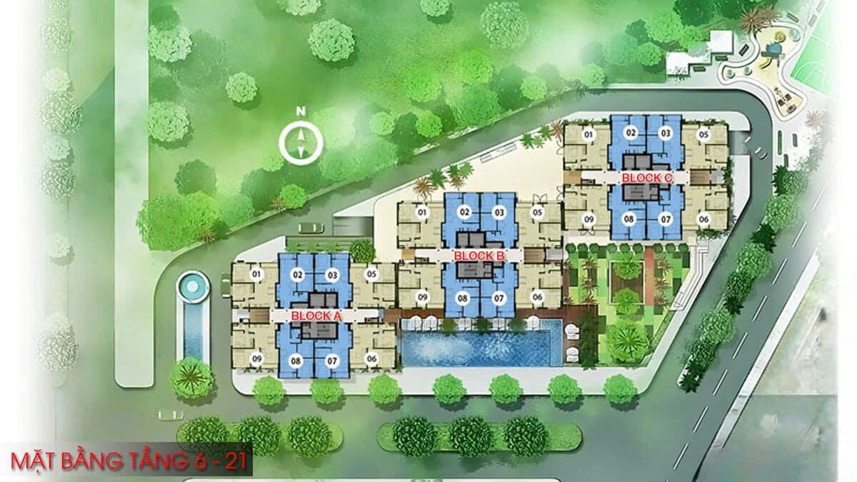 Mặt bằng tổng thế tầng 6-21