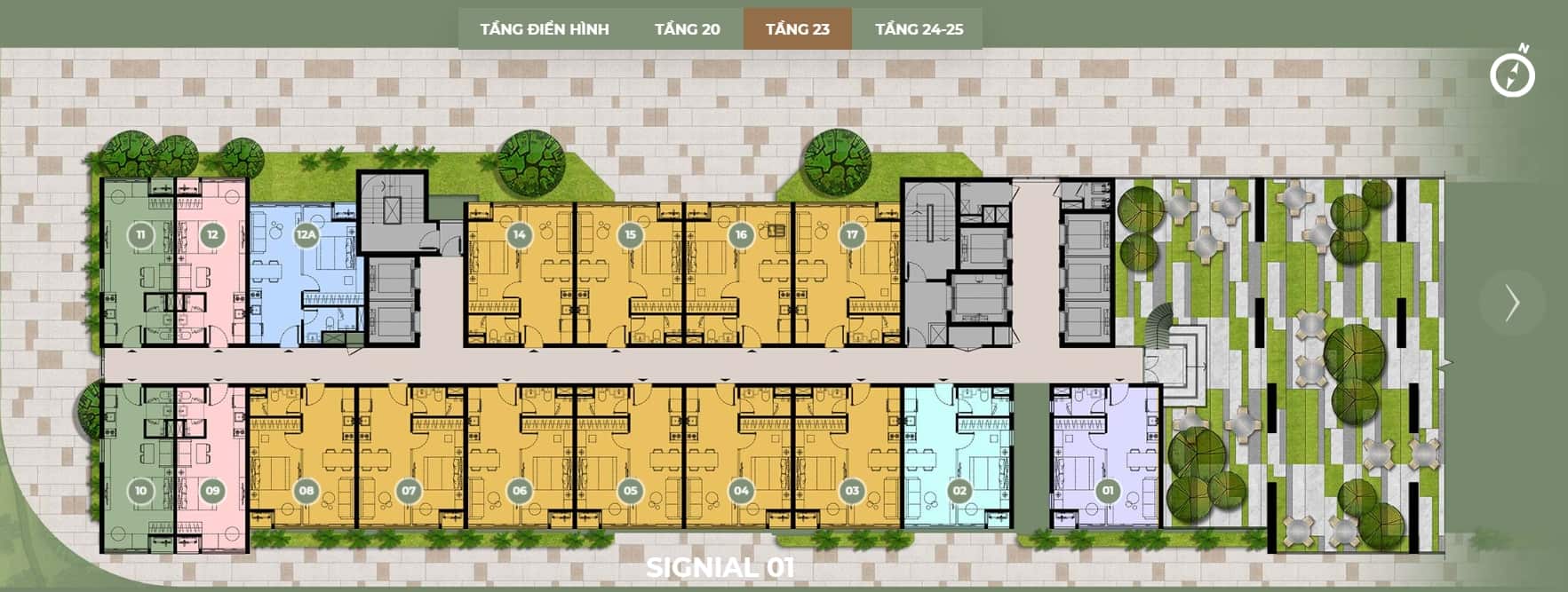 Mặt bằng thiết kế S1 tầng 23
