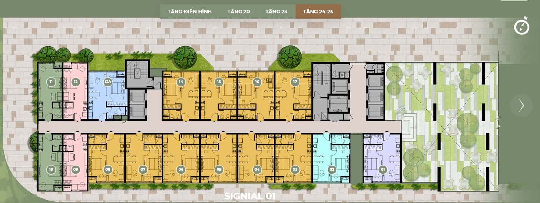 Mặt bằng thiết kế S1 tầng 24-25