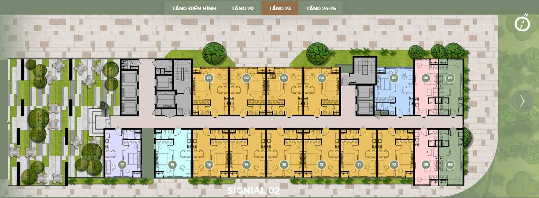 Mặt bằng thiết kế S2 tầng 23