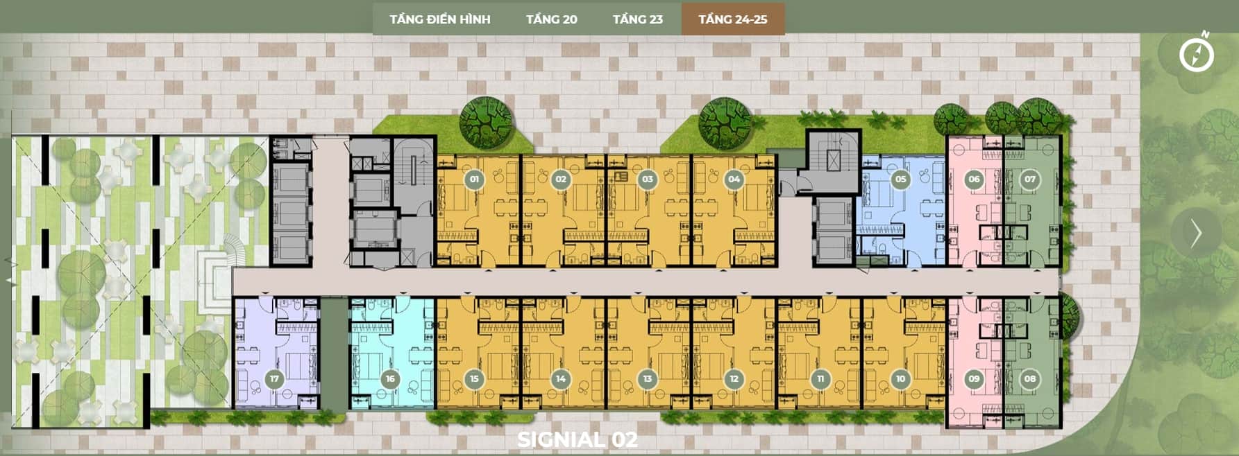 Mặt bằng thiết kế S2 tầng 24-25