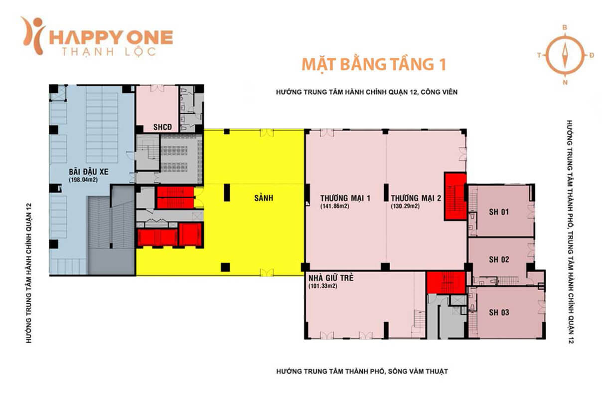 Thiết kế mặt bằng tầng 1